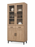 Armoire de rangement en bois avec portes vitrées