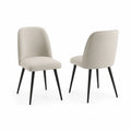 Ensemble de 2 chaises de salle à manger en tissu avec pieds en métal