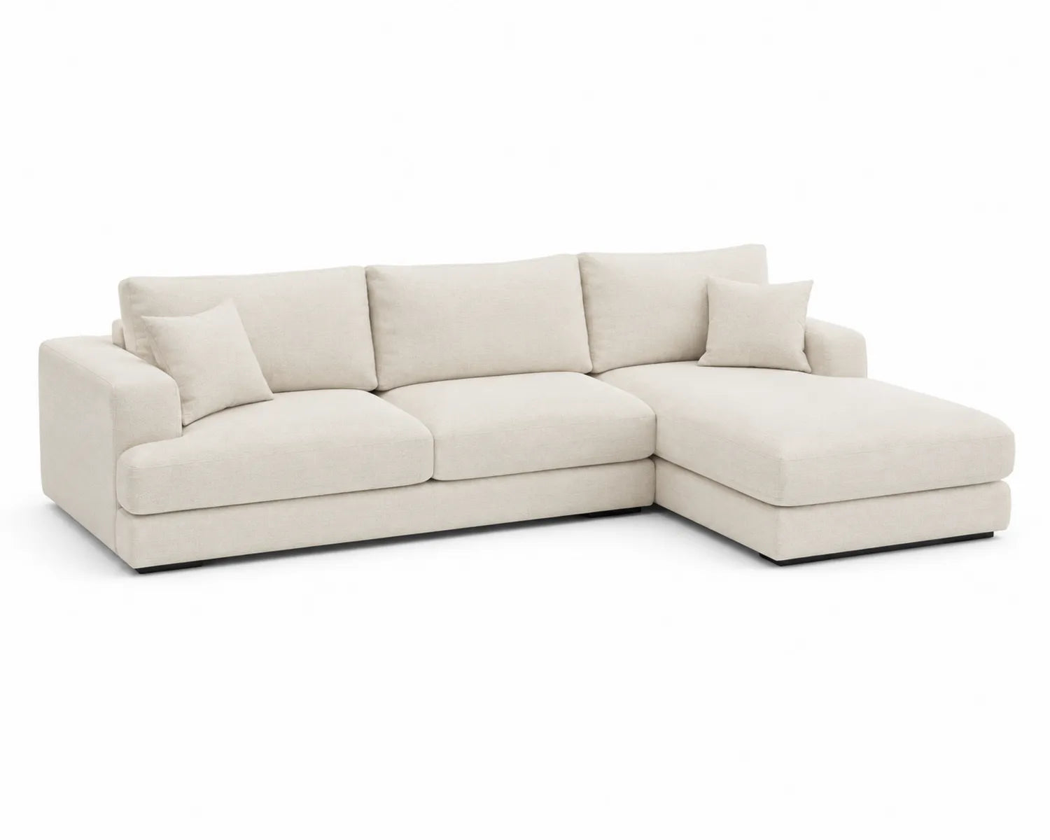 Canapé d'angle en tissu Beige L300 x P180 x H85 cm