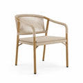 Chaise d'extérieur en aluminium et corde beige 60x60x85 cm