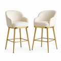 Lot de 2 tabourets de bar en tissu avec structure métallique dorée