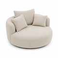 Canapé rond en tissu beige