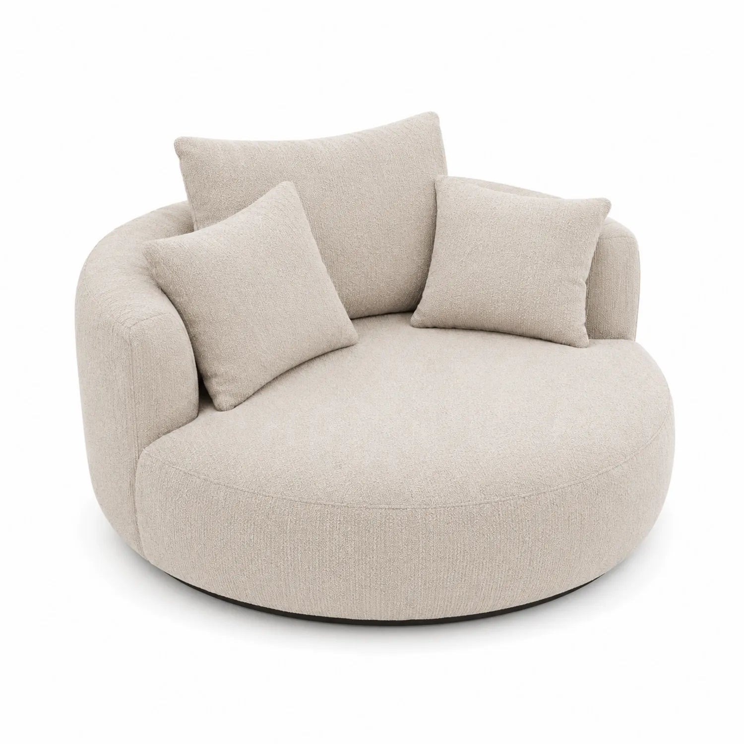Canapé rond en tissu beige