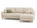 Canapé d'angle en tissu Beige avec méridienne