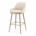 Tabouret de bar en tissu lin avec structure en acier