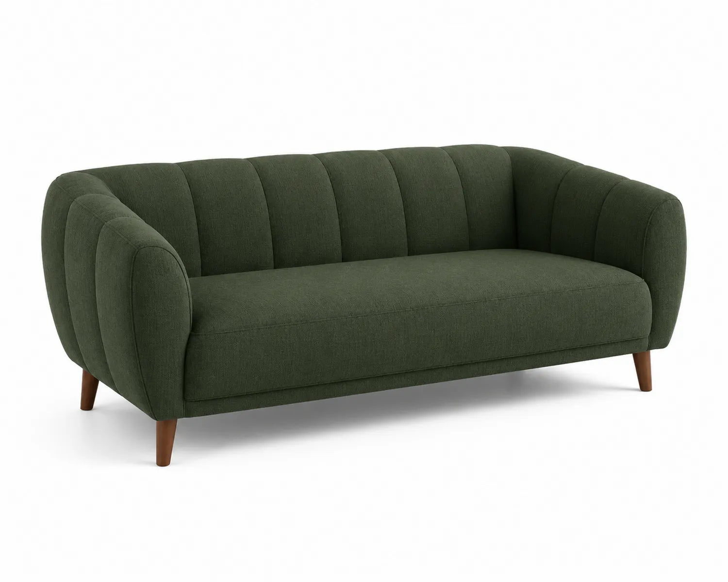 Canapé en tissu polyester vert 3 places