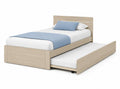 Lit gigogne en bois clair avec matelas 90x200 cm