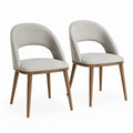 Lot de 2 chaises en tissu avec pieds en bois